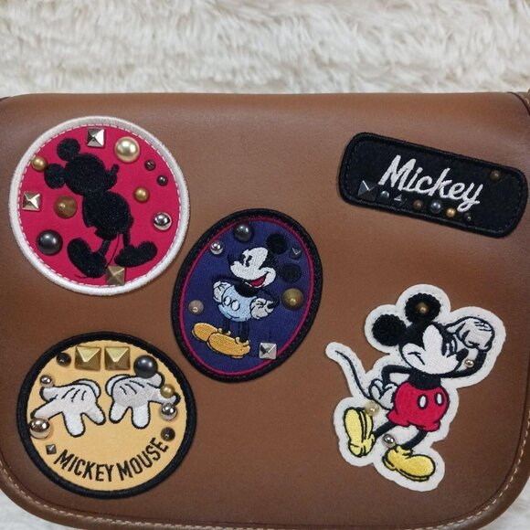 Coach Disney Limited Mickey Mouse Brown Multicolor Shoulder Bag F59373 - Picture 8 of 16
